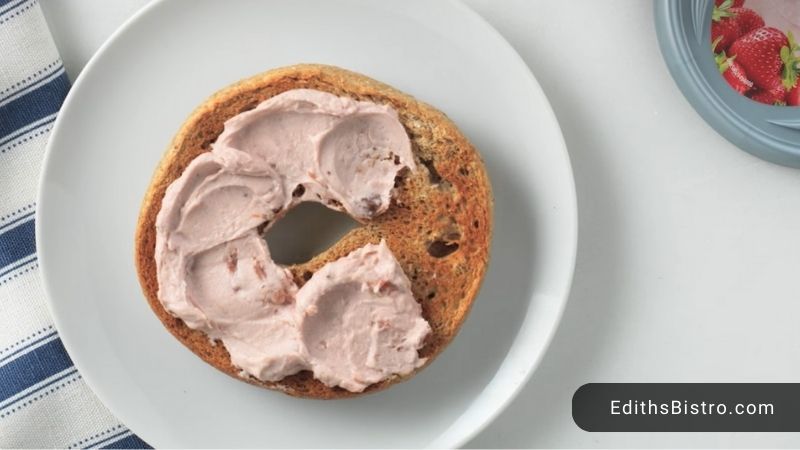 bagel with strawberry cream cheese
