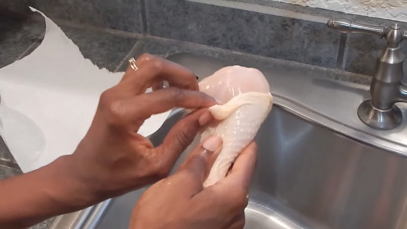 Remove chicken skins and fats