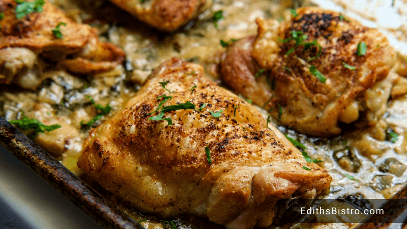 baked-chicken-thighs-with-gravy
