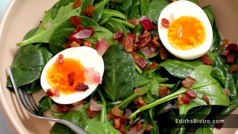 Spinach Salad with Warm Bacon Dressing